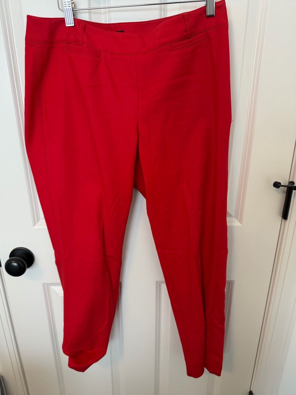 White House Black Market Red Straight Leg Ponte Pants